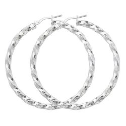 Silver Twisted Hoops G5215-