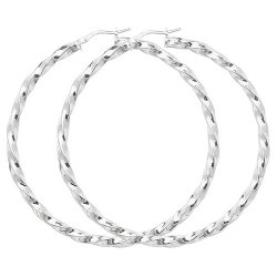 Silver Twisted Hoops G5215-