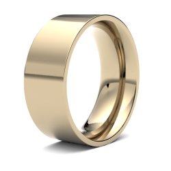 9ct Yellow Gold 8mm Medium Flat Court Wedding Ring