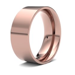 9ct Rose Gold 8mm Medium Flat Court Wedding Ring