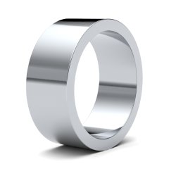 9ct White Gold 8mm Flat Medium Wedding Ring