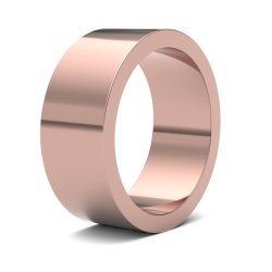 9ct Rose Gold 8mm Flat Medium Wedding Ring