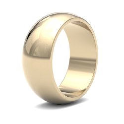 9ct Yellow Gold 8mm D Shape Medium Wedding Ring