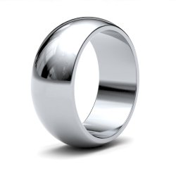 9ct White Gold 8mm D Shape Medium Wedding Ring