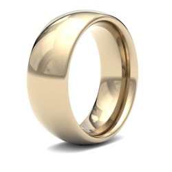 9ct Yellow Gold 8mm Heavy Court Wedding Ring