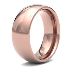 9ct Rose Gold 8mm Heavy Court Wedding Ring