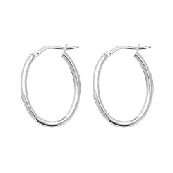 Silver Tube Oval Hoops 