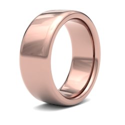 9ct Rose Gold 8mm Heavy Soft Court Wedding Ring