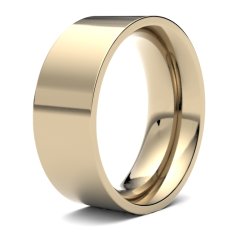 9ct Yellow Gold 8mm Heavy Flat Court Wedding Ring