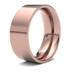 9ct Rose Gold 8mm Heavy Flat Court Wedding Ring