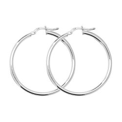 Silver Tube Hoops 