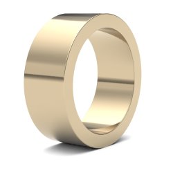 9ct Yellow Gold 8mm Flat Heavy Wedding Ring