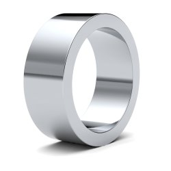 9ct White Gold 8mm Flat Heavy Wedding Ring