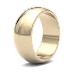 9ct Yellow Gold 8mm D Shape Heavy Wedding Ring