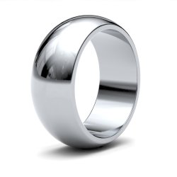 9ct White Gold 8mm D Shape Heavy Wedding Ring