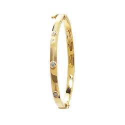 9ct Gold Babies' Cz Set Bangle 
