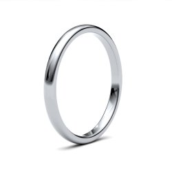 9ct White Gold 2mm Premium Heavy Court Wedding Ring