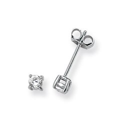 Silver Round Cz Studs 