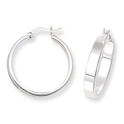 Silver Square Tube Hoops 