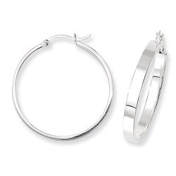 Silver Square Tube Hoops 