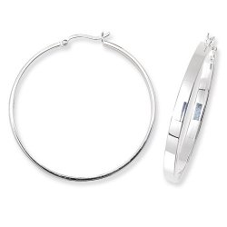 Silver Square Tube Hoops 