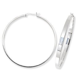 Silver Square Tube Hoops 