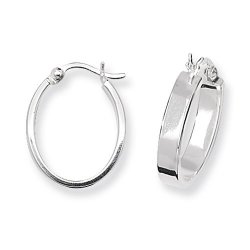 Silver Square Tube Hoops 
