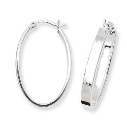 Silver Square Tube Oval Hoops 
