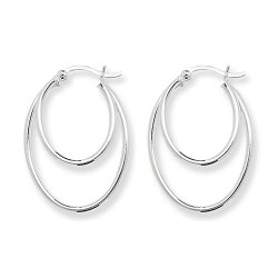 Silver Double Oval Hoops 