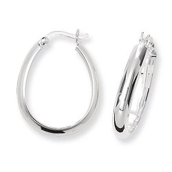 Silver Pear Shape Hoops 