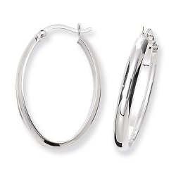 Silver Oval Hoops 