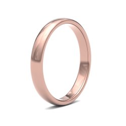 9ct Rose Gold 3mm Premium Medium Court Wedding Ring