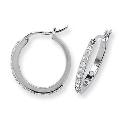 Silver Cz Hoops 