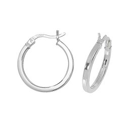 Silver Square Tube Hoops 
