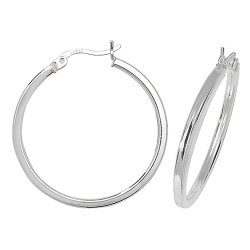Silver Square Tube Hoops 