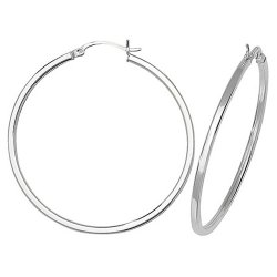 Silver Square Tube Hoops 