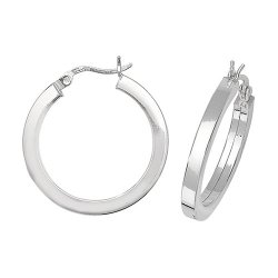 Silver Square Tube Hoops 
