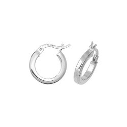 Silver Square Tube Hoops 