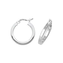 Silver Square Tube Hoops 
