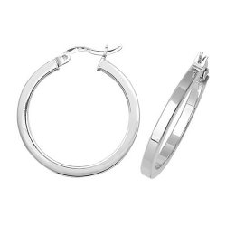 Silver Square Tube Hoops 