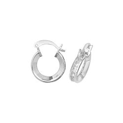 Silver Cz Hoops 