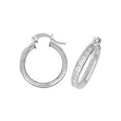 Silver Cz Hoops 