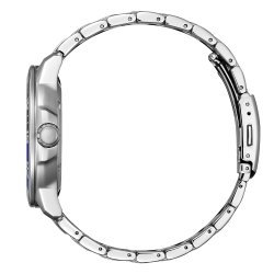 Citizen Men's Sport Eco Drive Blue Dial Watch with Stainless Steel Strap
