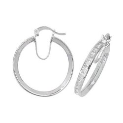 Silver Cz Hoops 