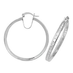 Silver Cz Hoops 
