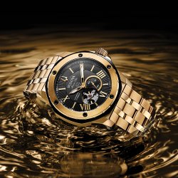 Bulova Men's Marine Star Automatic Watch Gold Tone Stainless Steel Bracelet