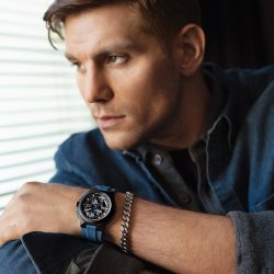Bulova Men's Maquina Chronograph Watch with Blue Strap