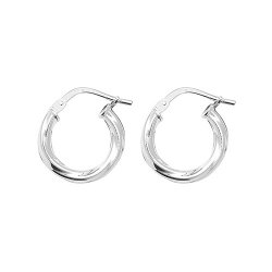 Silver Twisted Hoops 