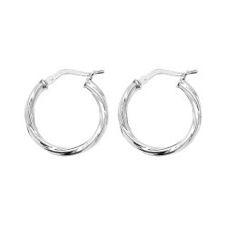 Silver Twisted Hoops 