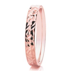 Clio 14ct Rose Gold 3mm Medium Flat Court Diamond Cut Wedding Ring